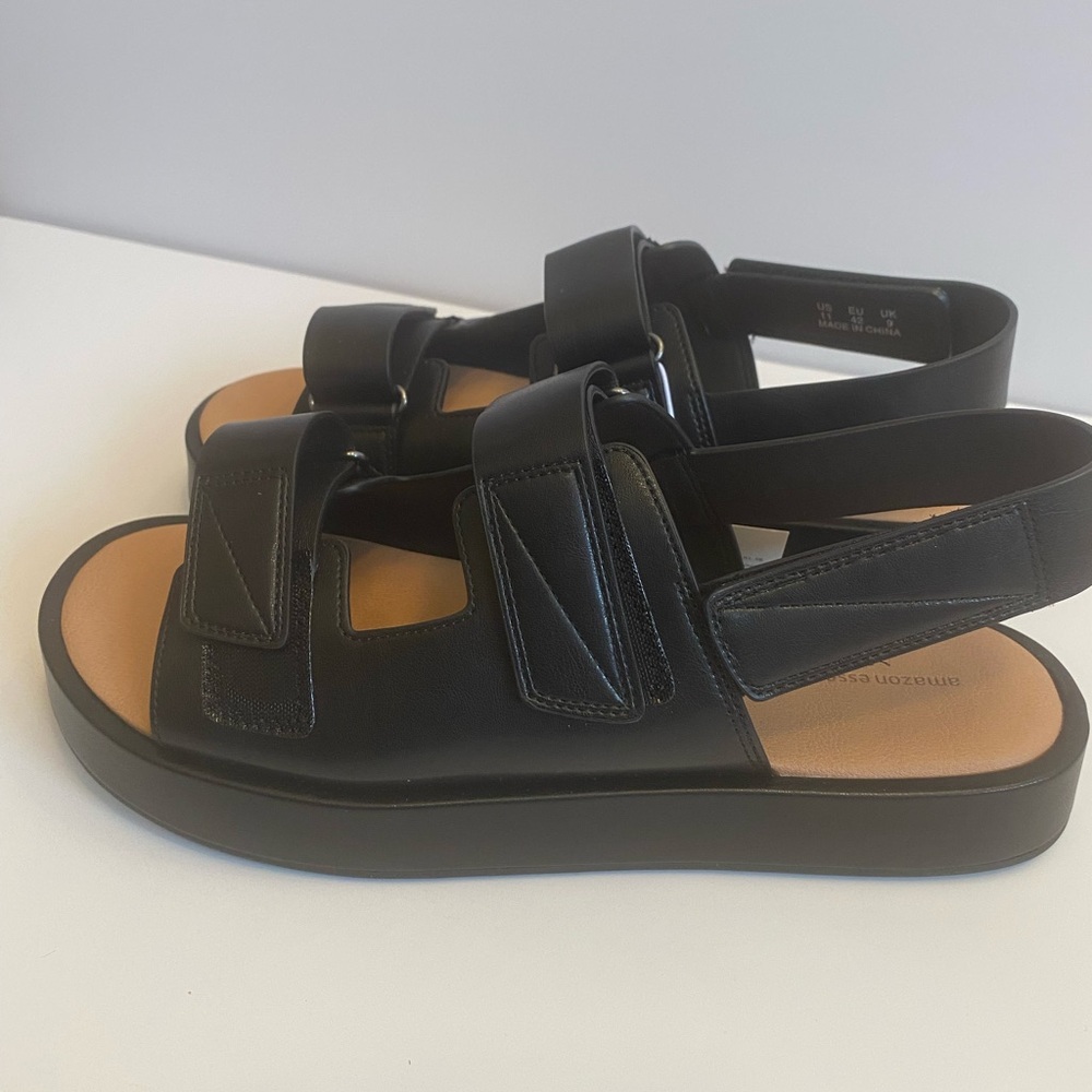 Black Size 11 sandal‎ adjustable straps NIB